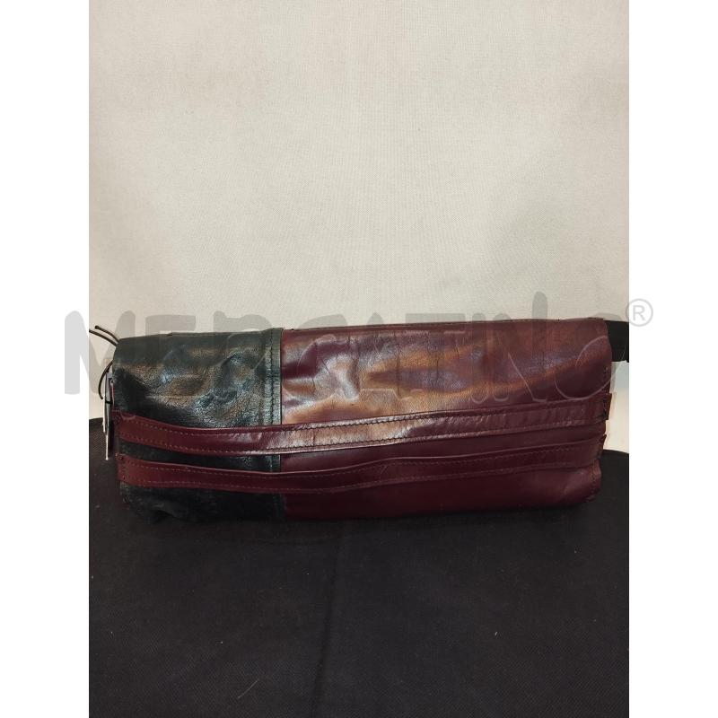 BORSA DONNA IN PELLE BORDEAUX E NERA | Mercatino dell'Usato Catania stazione centrale 3