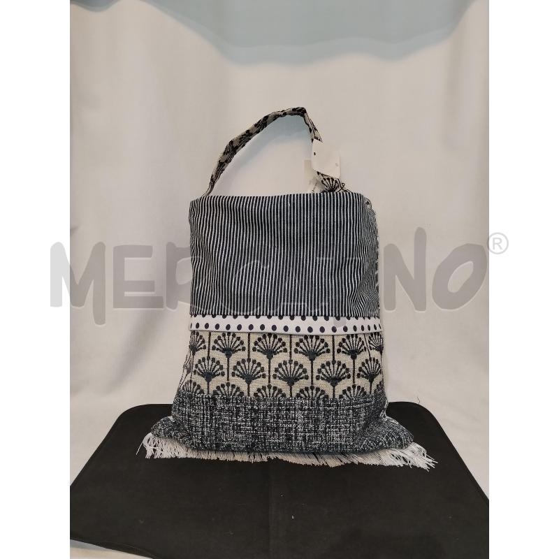 BORSA DONNA IN TESSUTO   BLU E BIANCA  A FANTASIA  | Mercatino dell'Usato Catania stazione centrale 1