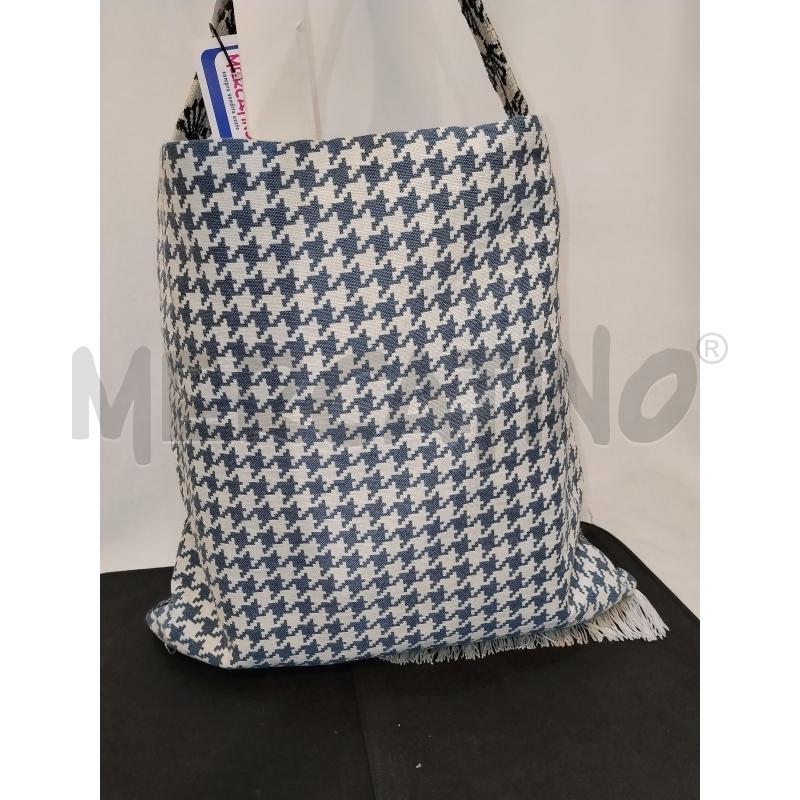 BORSA DONNA IN TESSUTO   BLU E BIANCA  A FANTASIA  | Mercatino dell'Usato Catania stazione centrale 3
