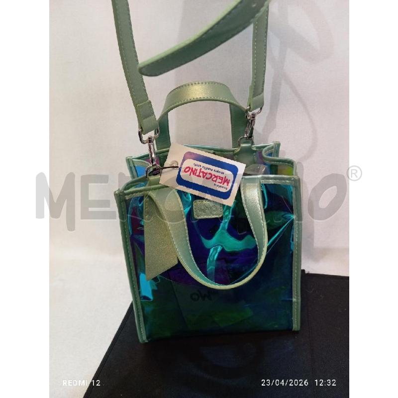 BORSA DONNA MU MO  VERDE TIFFANY TRASPARENTE | Mercatino dell'Usato Catania stazione centrale 3
