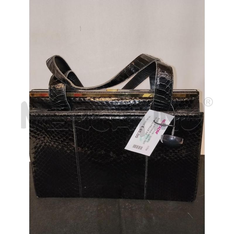 BORSA DONNA NERA VINTAGE IN PELLE DA RIV | Mercatino dell'Usato Catania stazione centrale 1