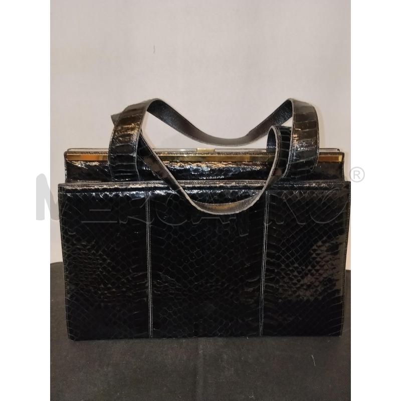 BORSA DONNA NERA VINTAGE IN PELLE DA RIV | Mercatino dell'Usato Catania stazione centrale 3