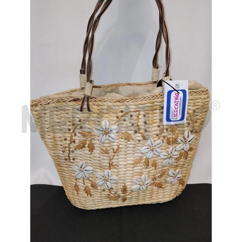 BORSA DONNA RAFFIA CON CONCHIGLIA | Mercatino dell'Usato Catania stazione centrale 1