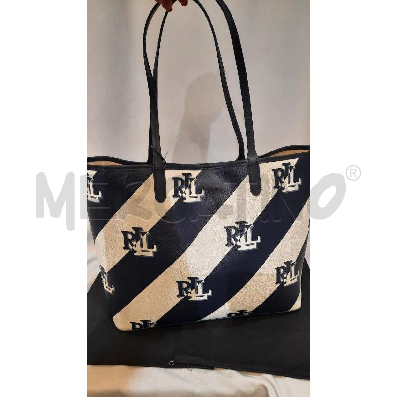 BORSA DONNA RALPH LAUREN  BLU E BIANCA  | Mercatino dell'Usato Catania stazione centrale 1