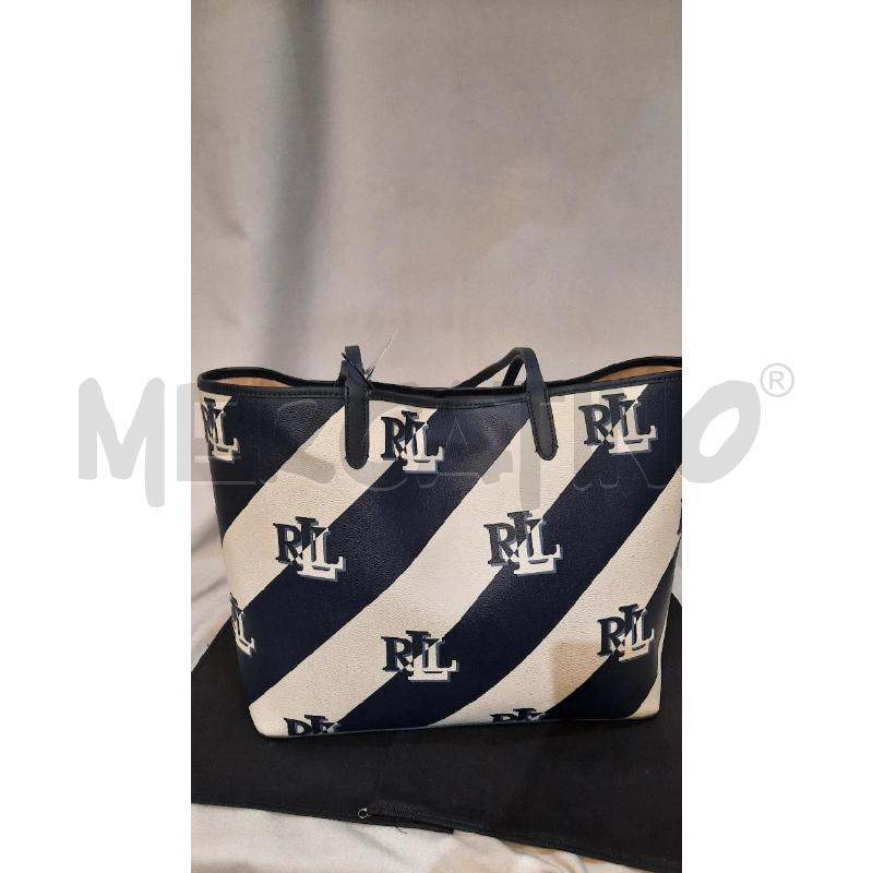 BORSA DONNA RALPH LAUREN  BLU E BIANCA  | Mercatino dell'Usato Catania stazione centrale 2