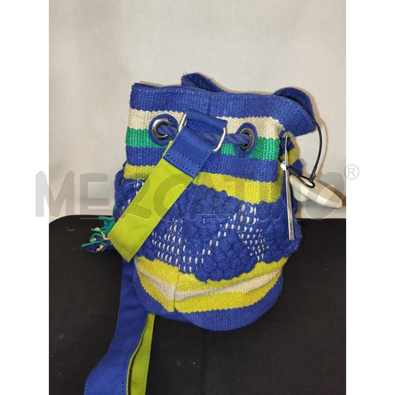BORSA DONNA SECCHELLO CARPISA IN CORDA BLU E GIALLO | Mercatino dell'Usato Catania stazione centrale 1