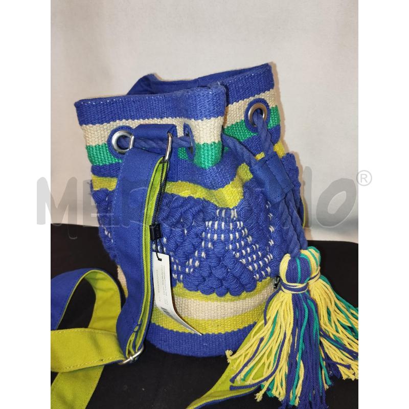 BORSA DONNA SECCHELLO CARPISA IN CORDA BLU E GIALLO | Mercatino dell'Usato Catania stazione centrale 3