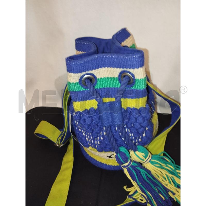 BORSA DONNA SECCHELLO CARPISA IN CORDA BLU E GIALLO | Mercatino dell'Usato Catania stazione centrale 4