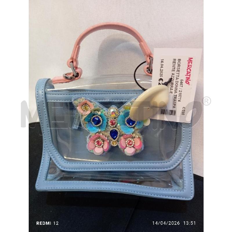 BORSETTA DONNA TRASPARENTE AZZURRA E ROSA TOSCA BLU  | Mercatino dell'Usato Catania stazione centrale 1
