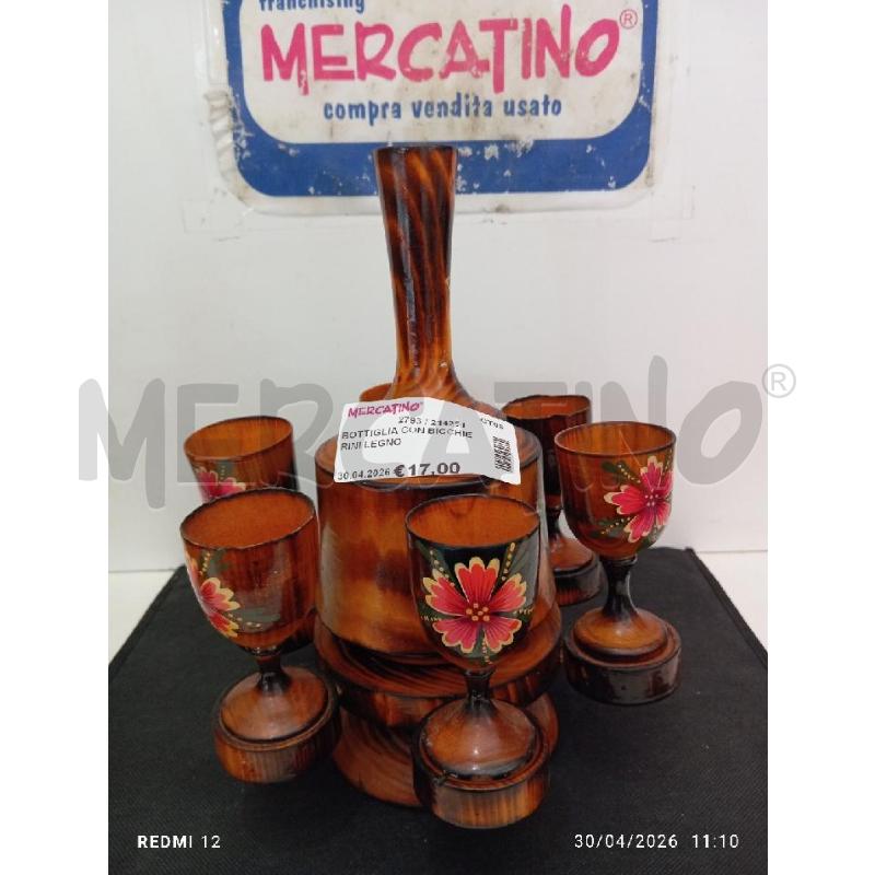 BOTTIGLIA CON BICCHIERINI LEGNO | Mercatino dell'Usato Catania stazione centrale 1