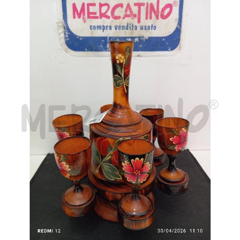 BOTTIGLIA CON BICCHIERINI LEGNO | Mercatino dell'Usato Catania stazione centrale 3