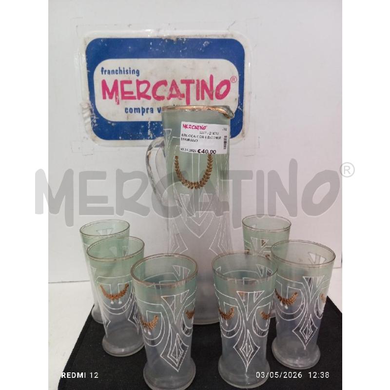 BROCCA CON 6 BICCHIERI MURANO | Mercatino dell'Usato Catania stazione centrale 1