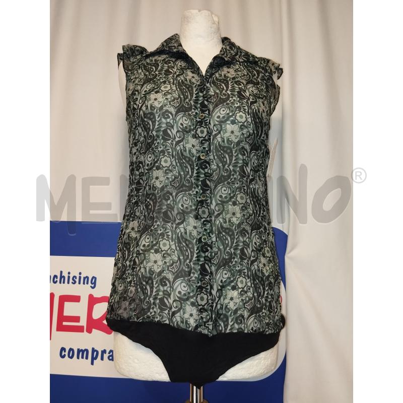 CAMICIA DONNA BODY PINKO VERDE A FANTASIA NERA | Mercatino dell'Usato Catania stazione centrale 1