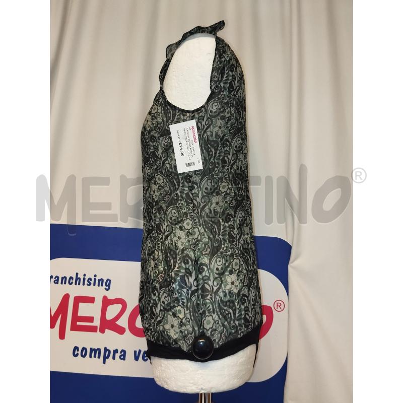 CAMICIA DONNA BODY PINKO VERDE A FANTASIA NERA | Mercatino dell'Usato Catania stazione centrale 2