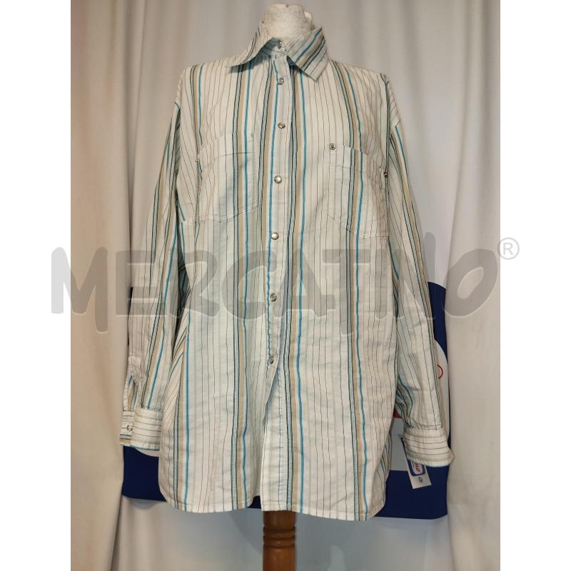 CAMICIA DONNA ELENA MIRO' BIANCA A RIGHE COLORATE  | Mercatino dell'Usato Catania stazione centrale 1