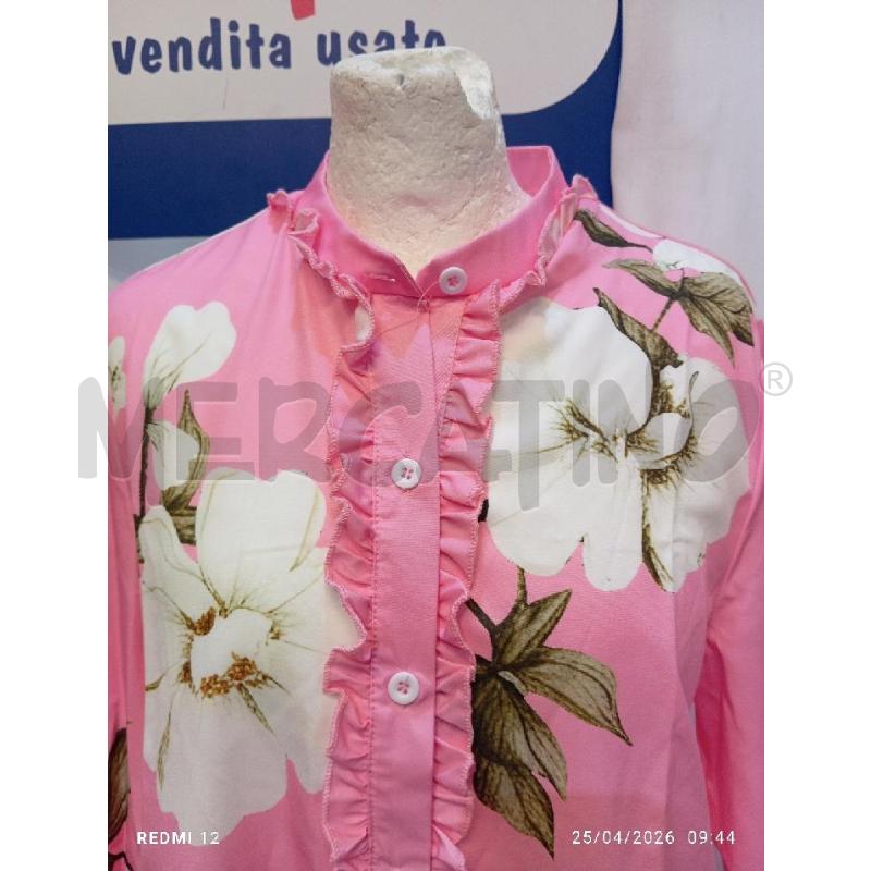 CAMICIA DONNA ROSA CON FIORI E VOILA | Mercatino dell'Usato Catania stazione centrale 4