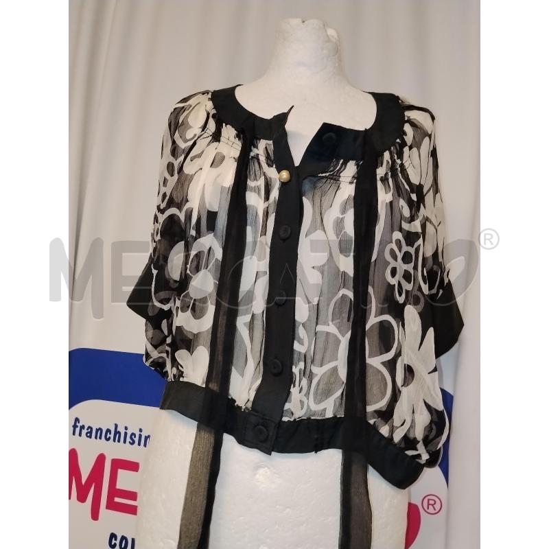 CAMICIA DONNA TWINSET NERO A FANTASIA BIANO IN SETA | Mercatino dell'Usato Catania stazione centrale 1