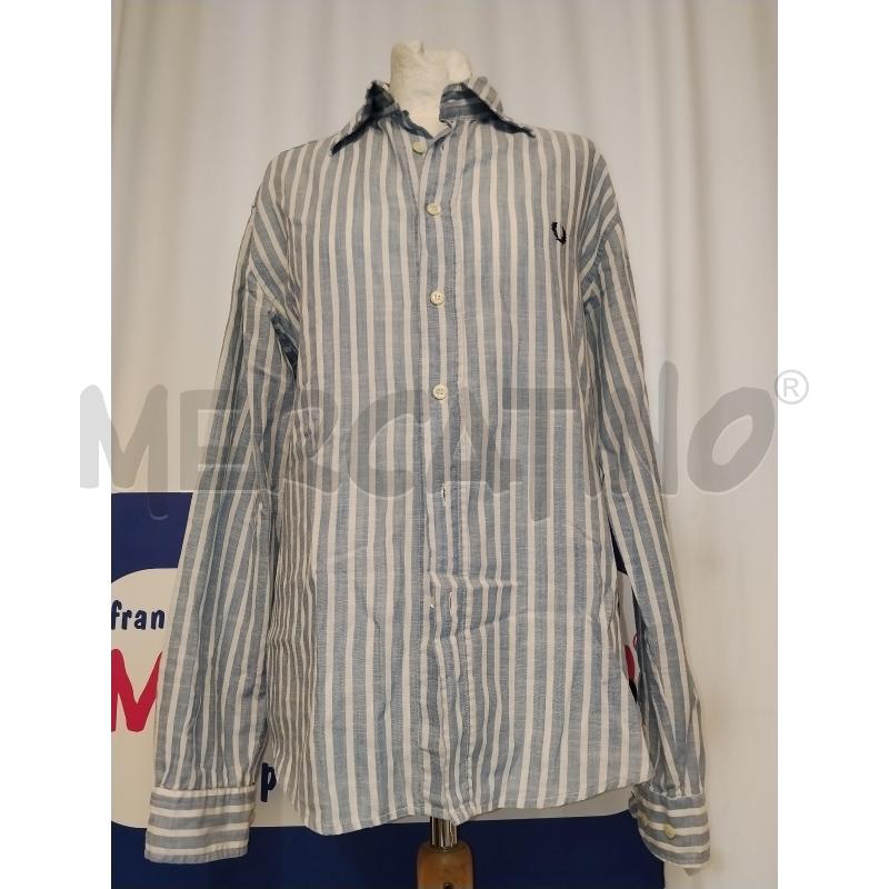 CAMICIA UOMO FRED PERRY A RIGHE BIANCO E AZZURRO | Mercatino dell'Usato Catania stazione centrale 1