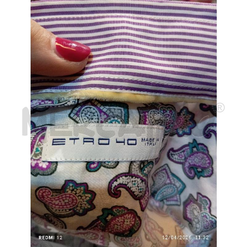 CAMICIA UOMO  ETRO VIOLA CON FIORI | Mercatino dell'Usato Catania stazione centrale 4