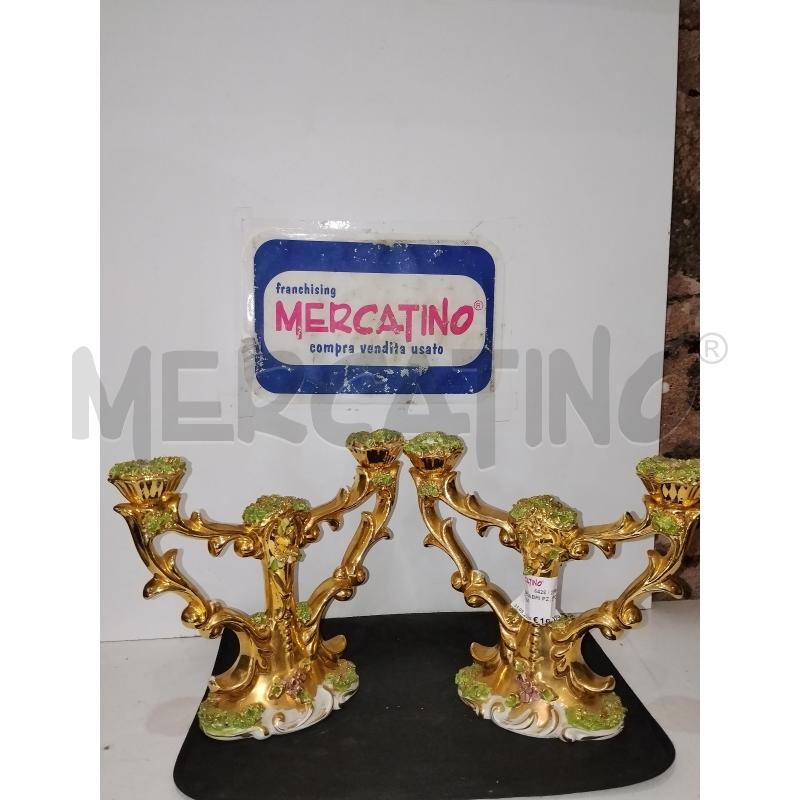 CANDELABRI PZ. 2 PORCELLANA | Mercatino dell'Usato Catania stazione centrale 1