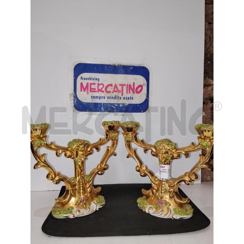 CANDELABRI PZ. 2 PORCELLANA | Mercatino dell'Usato Catania stazione centrale 2