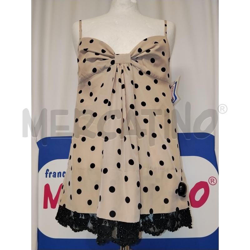 CANOTTA DONNA TWINSET BEIGE A POIS NERO | Mercatino dell'Usato Catania stazione centrale 1