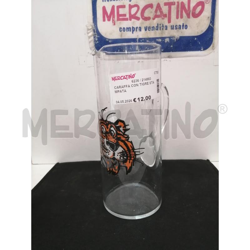 CARAFFA CON TIGRE STAMPATA  | Mercatino dell'Usato Catania stazione centrale 1