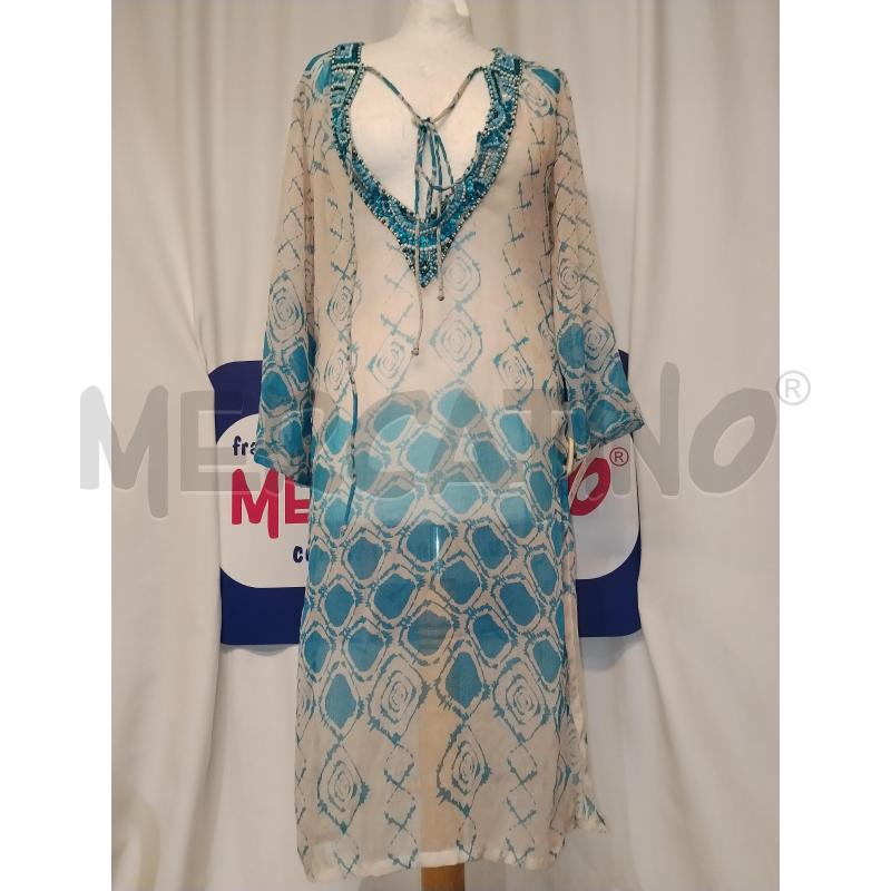 CASACCA DONNA COPRICOSTUME ROSSELLA CARRARA BIANCA A FANTASIA AZZURRA | Mercatino dell'Usato Catania stazione centrale 1