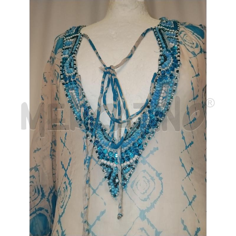 CASACCA DONNA COPRICOSTUME ROSSELLA CARRARA BIANCA A FANTASIA AZZURRA | Mercatino dell'Usato Catania stazione centrale 4