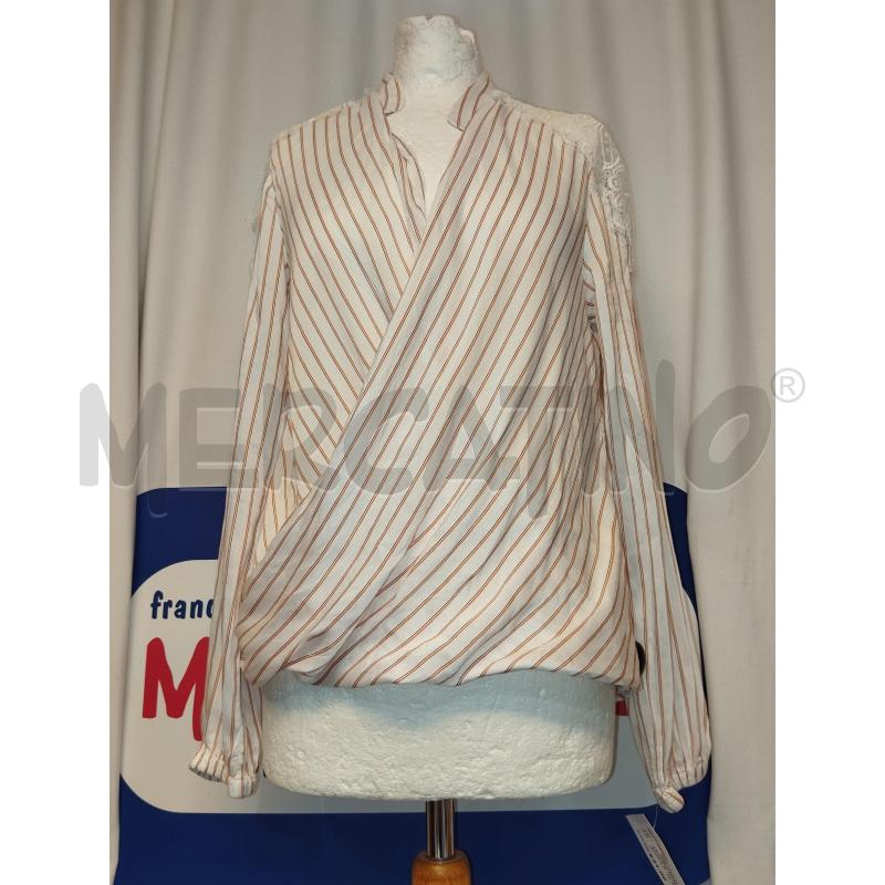 CASACCA DONNA PATRIZIA PEPE BIANCA A RIGHE ROSA | Mercatino dell'Usato Catania stazione centrale 1