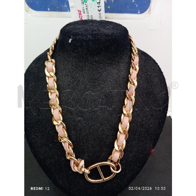COLLANA DORATA CON FILO ROSA | Mercatino dell'Usato Catania stazione centrale 1
