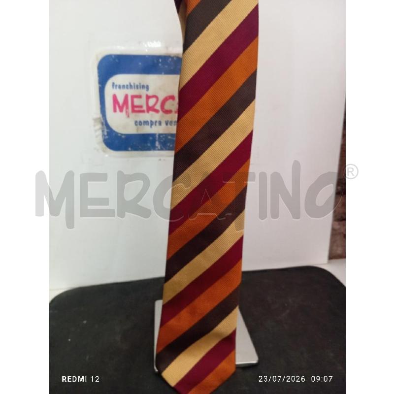 CRAVATTA  BURBERRY A RIGHE ARANCIONE,BORDEAUX PANNA | Mercatino dell'Usato Catania stazione centrale 1