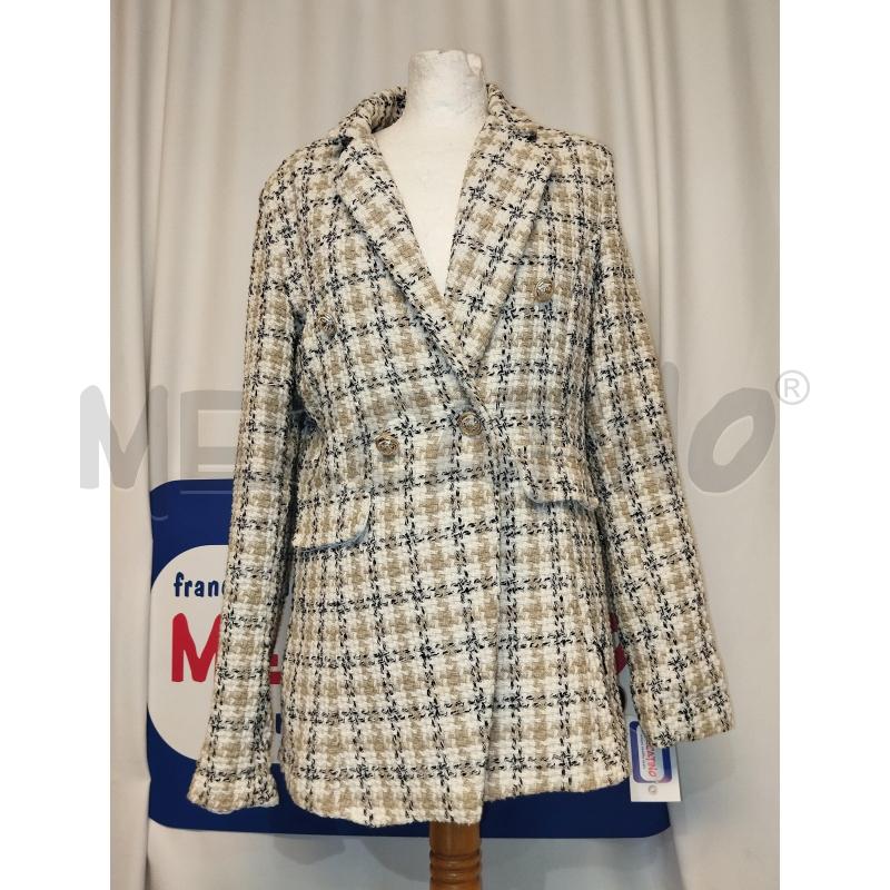 GIACCA DONNA QUADRETTATO BEIGE BIANCO NERO | Mercatino dell'Usato Catania stazione centrale 1