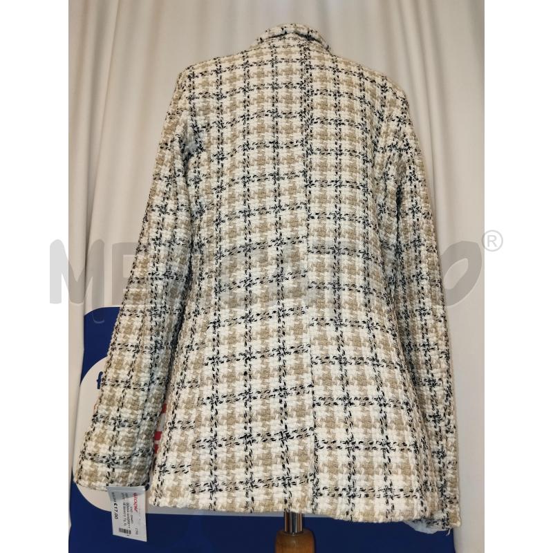 GIACCA DONNA QUADRETTATO BEIGE BIANCO NERO | Mercatino dell'Usato Catania stazione centrale 3