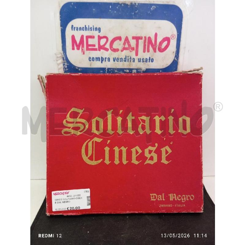 GIOCO SOLITARIO CINESE DAL NEGRO | Mercatino dell'Usato Catania stazione centrale 1
