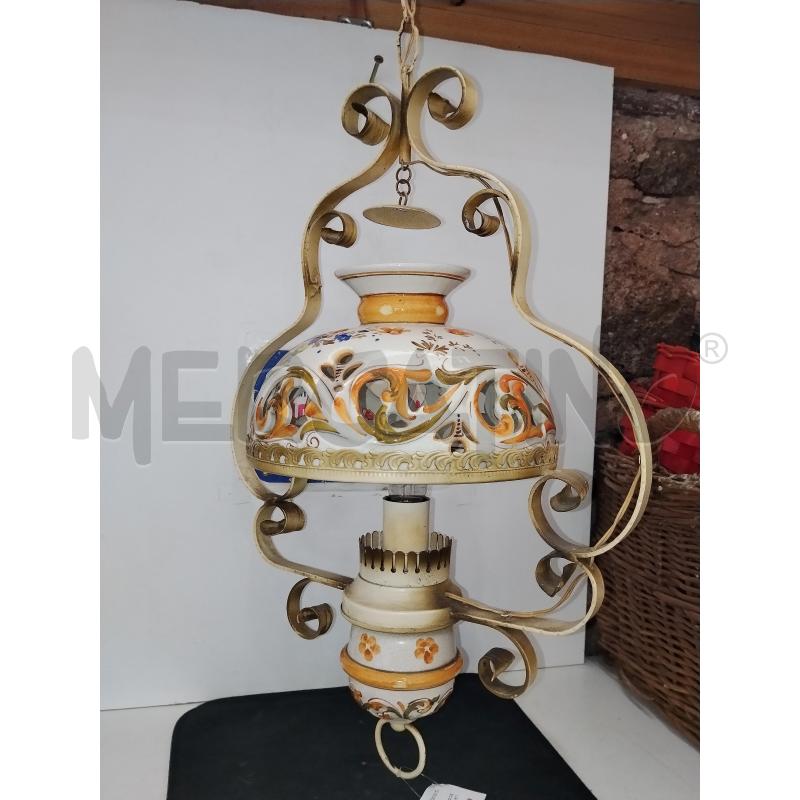 LAMPADARIO CERAMICA DECORATO CON FIORI | Mercatino dell'Usato Catania stazione centrale 1