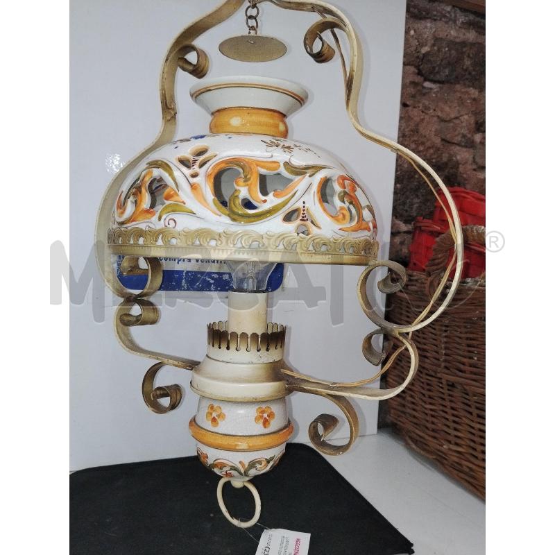 LAMPADARIO CERAMICA DECORATO CON FIORI | Mercatino dell'Usato Catania stazione centrale 2