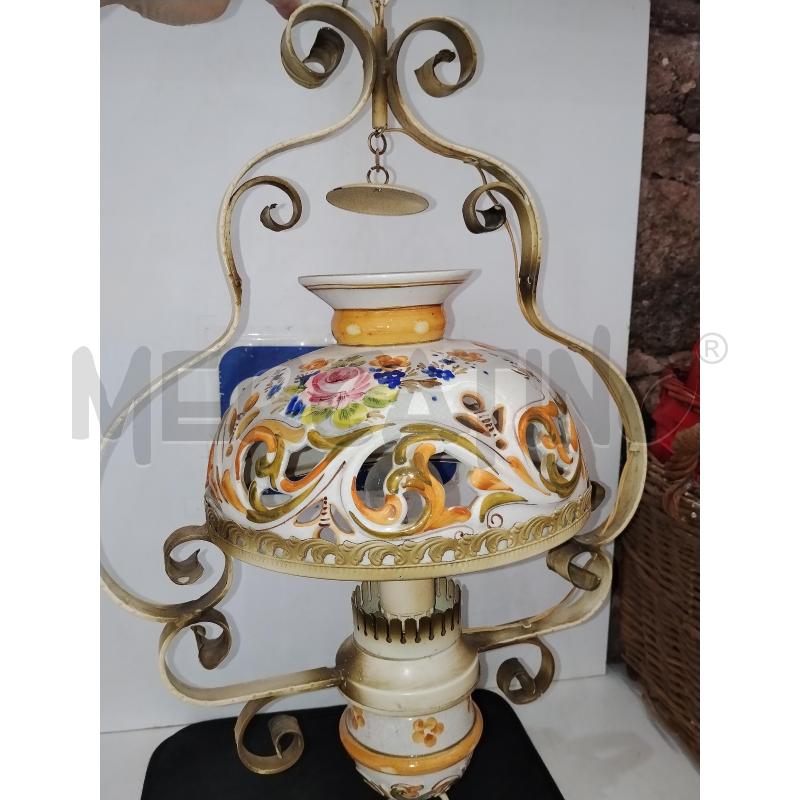 LAMPADARIO CERAMICA DECORATO CON FIORI | Mercatino dell'Usato Catania stazione centrale 3