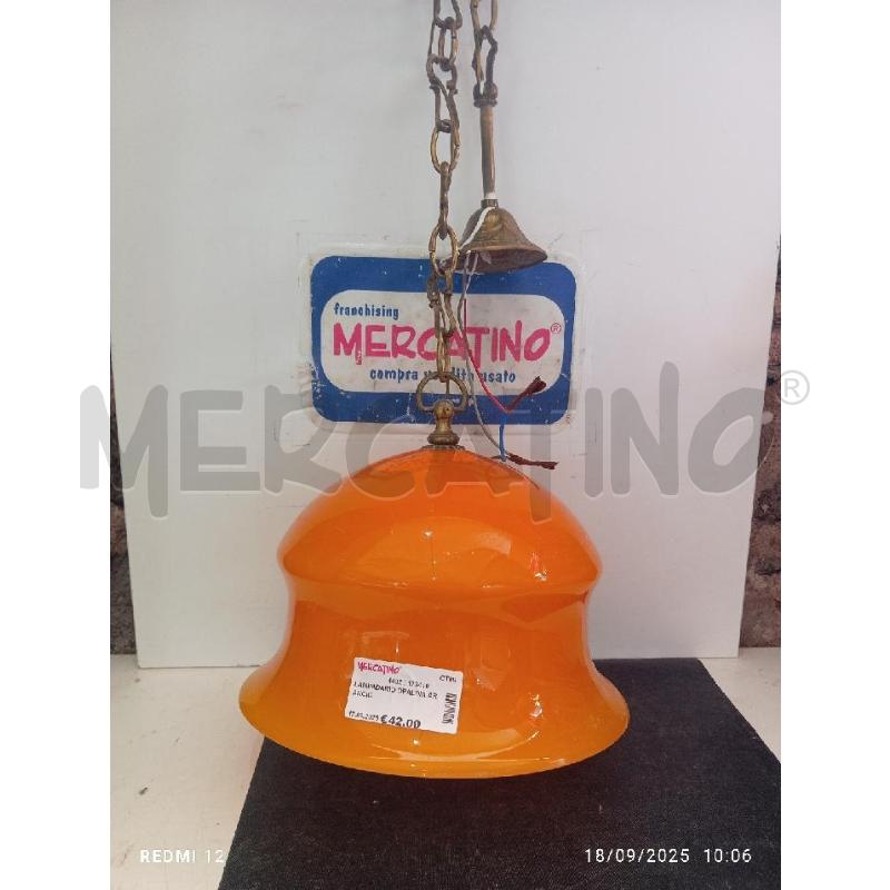 LAMPADARIO OPALINA ARANCIO | Mercatino dell'Usato Catania stazione centrale 2