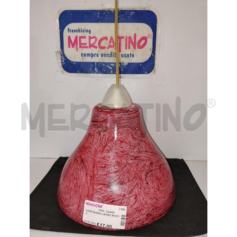 LAMPADARIO VETRO ROSSO | Mercatino dell'Usato Catania stazione centrale 2