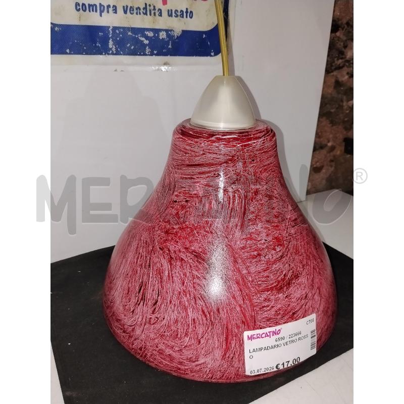 LAMPADARIO VETRO ROSSO | Mercatino dell'Usato Catania stazione centrale 3