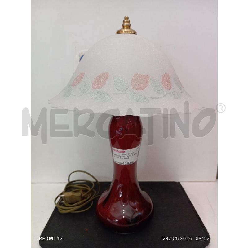 LAMPADA DA TAVOLO BORDEAUX  E BIANCA  | Mercatino dell'Usato Catania stazione centrale 1