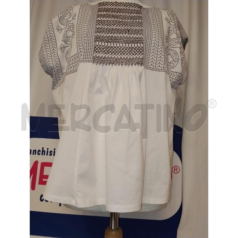 MAGLIA DONNA BIANCA CON STAMPA MARRONE  | Mercatino dell'Usato Catania stazione centrale 1