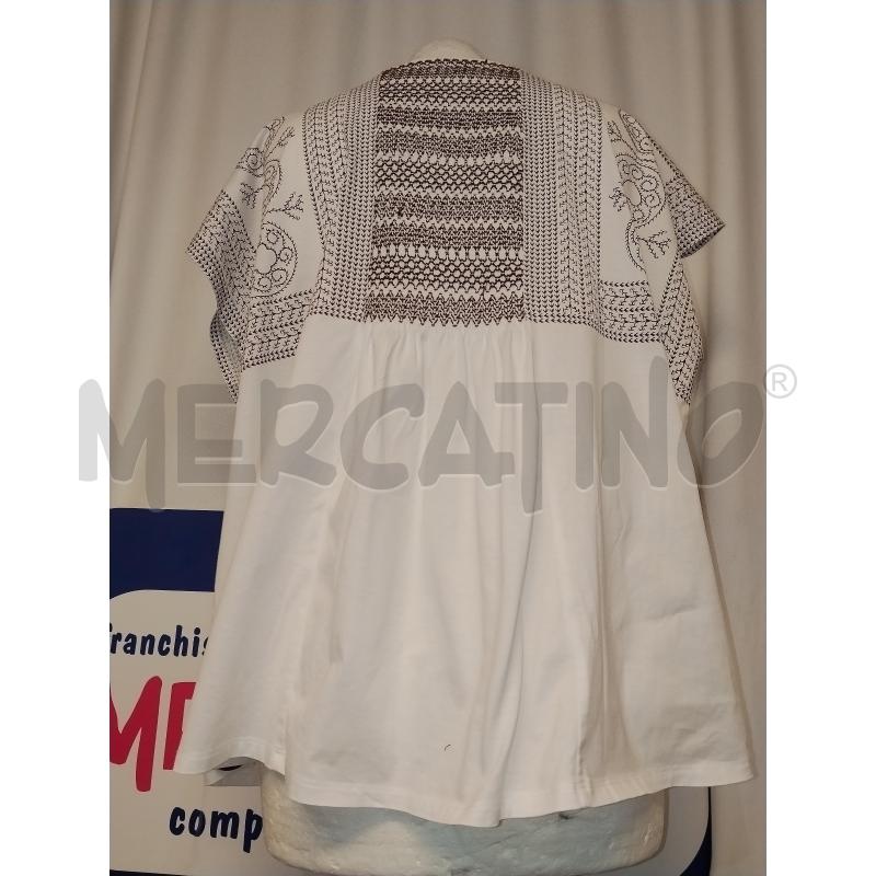 MAGLIA DONNA BIANCA CON STAMPA MARRONE  | Mercatino dell'Usato Catania stazione centrale 4