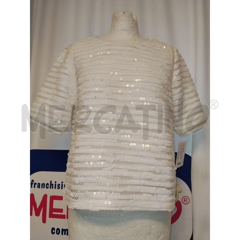MAGLIA DONNA DIXIE BIANCA PAILLETTS  | Mercatino dell'Usato Catania stazione centrale 1