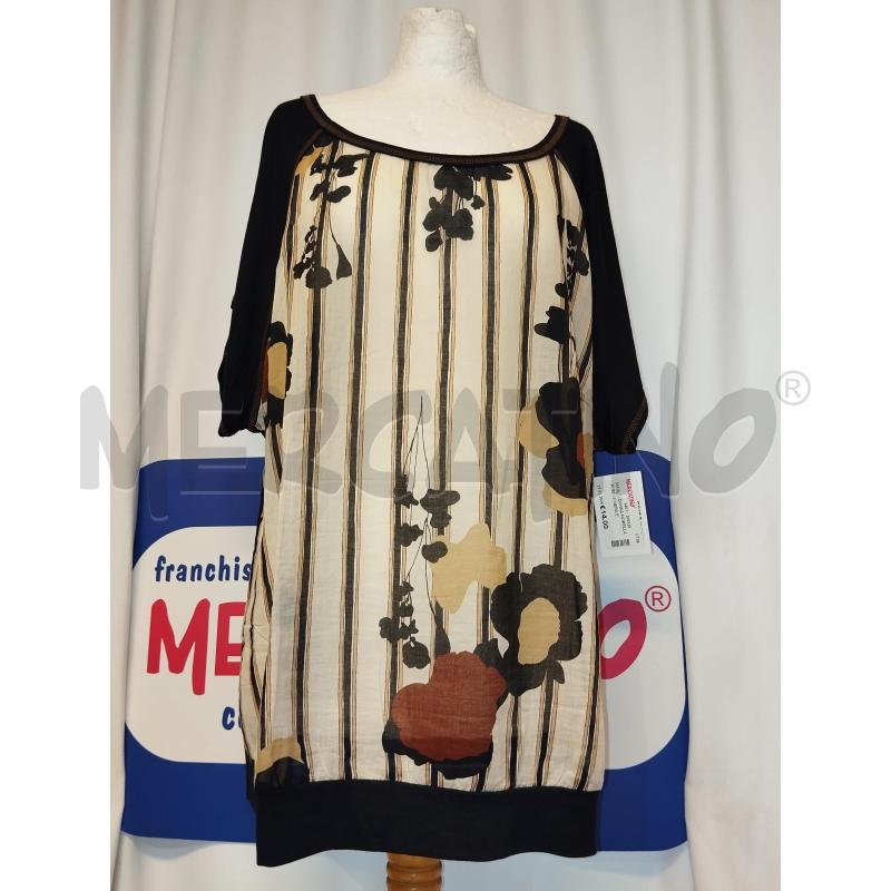 MAGLIA DONNA FIORELLA RUBINO  NERA E BEIGE A FIORI  | Mercatino dell'Usato Catania stazione centrale 1