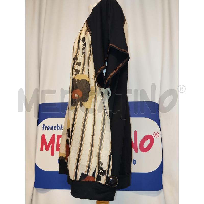 MAGLIA DONNA FIORELLA RUBINO  NERA E BEIGE A FIORI  | Mercatino dell'Usato Catania stazione centrale 2