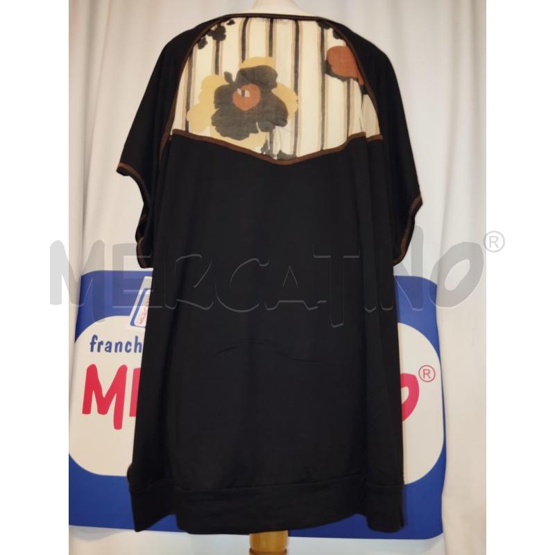 MAGLIA DONNA FIORELLA RUBINO  NERA E BEIGE A FIORI  | Mercatino dell'Usato Catania stazione centrale 3