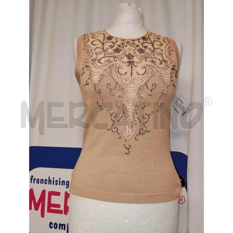 MAGLIA DONNA MOSCHINO ROSA CON DECORAZIONI PERLINE | Mercatino dell'Usato Catania stazione centrale 1