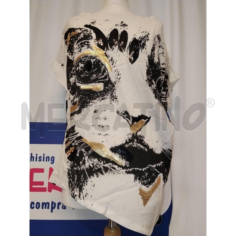 MAGLIA DONNA PIANURA STUDIO BIANCA A FANTASIA NERA | Mercatino dell'Usato Catania stazione centrale 1